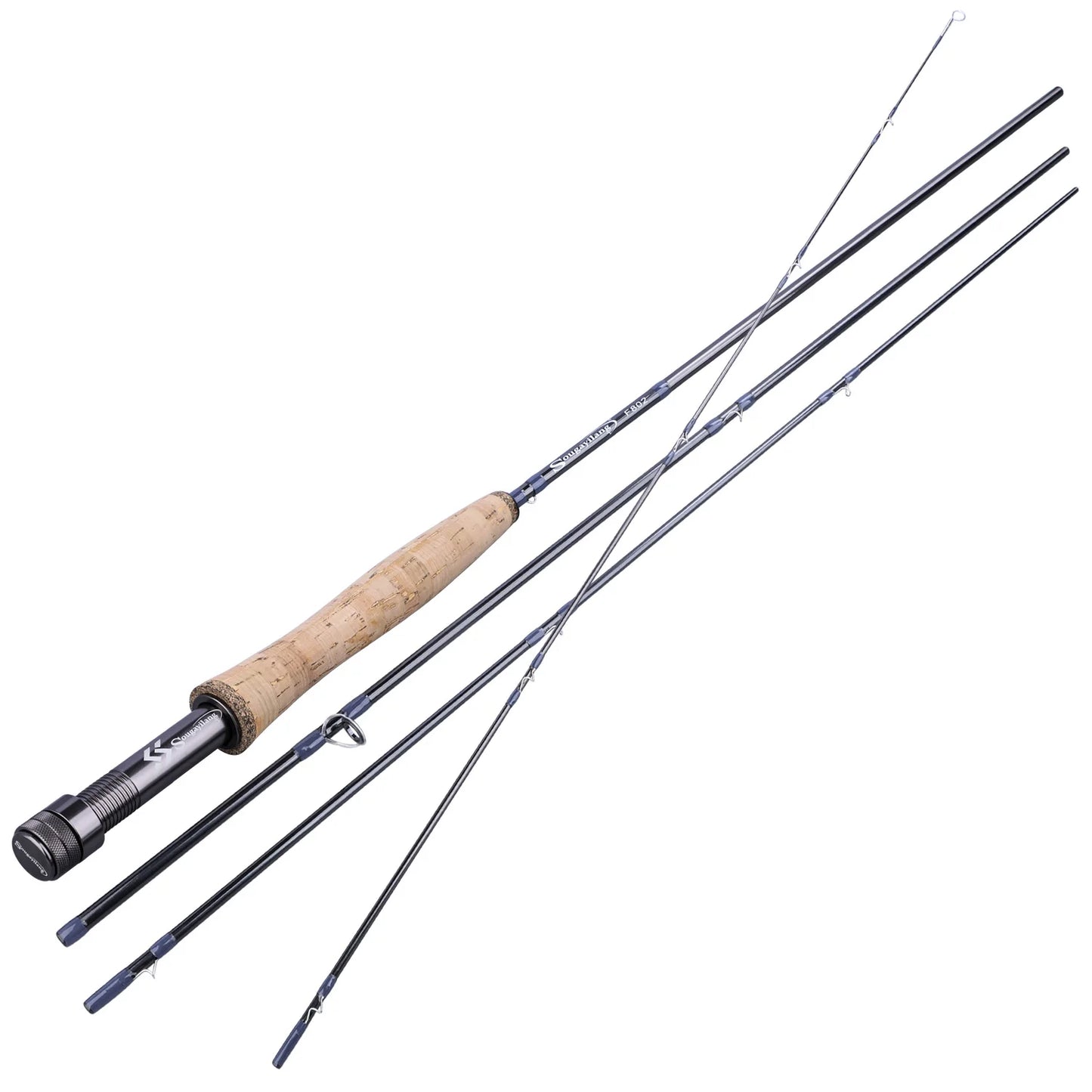 Sougayilang 2.7M UltraLight Fly Fishing Rod 9ft for 5/6wt 4 Sections Freshwater Fly Fishing Rods for Trout Salmon Fishing Tackle