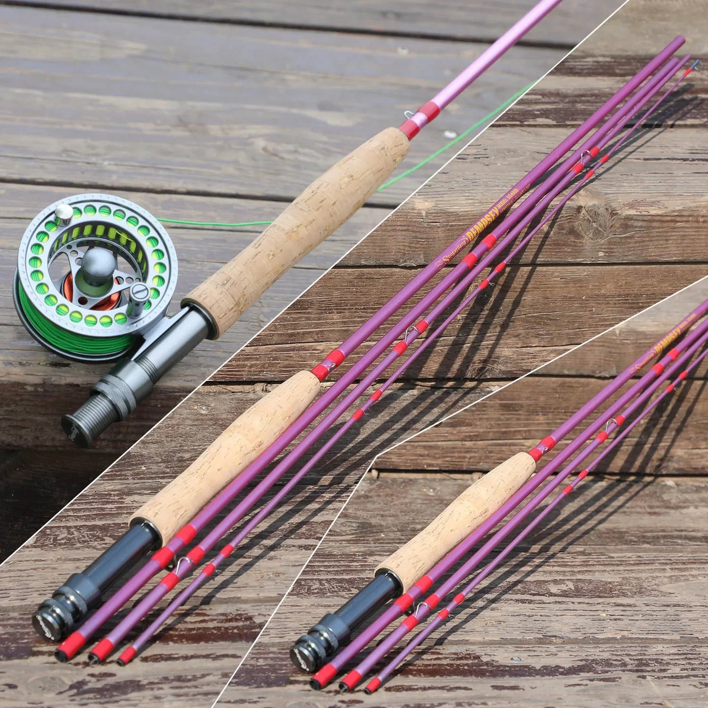 Sougayilang 2.7M UltraLight Fly Fishing Rod 9ft for 5/6wt 4 Sections Freshwater Fly Fishing Rods for Trout Salmon Fishing Tackle