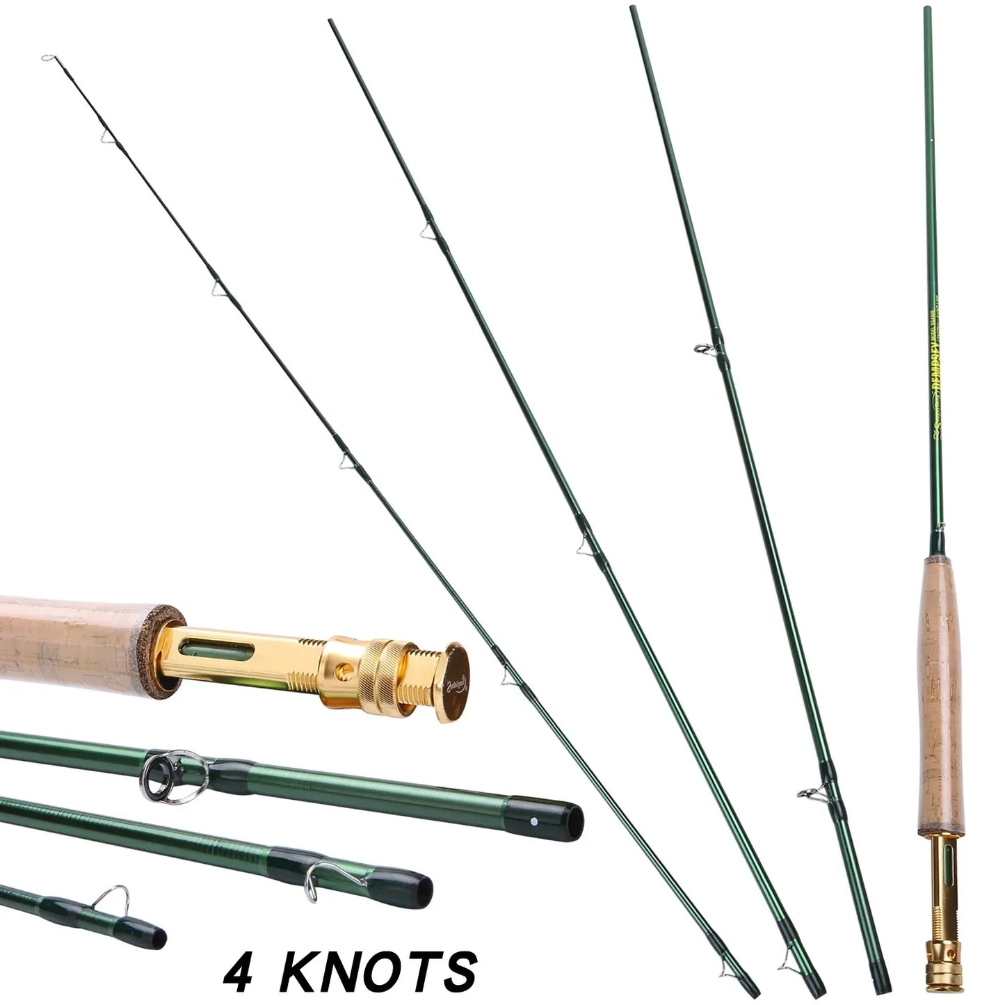Sougayilang 2.7M UltraLight Fly Fishing Rod 9ft for 5/6wt 4 Sections Freshwater Fly Fishing Rods for Trout Salmon Fishing Tackle