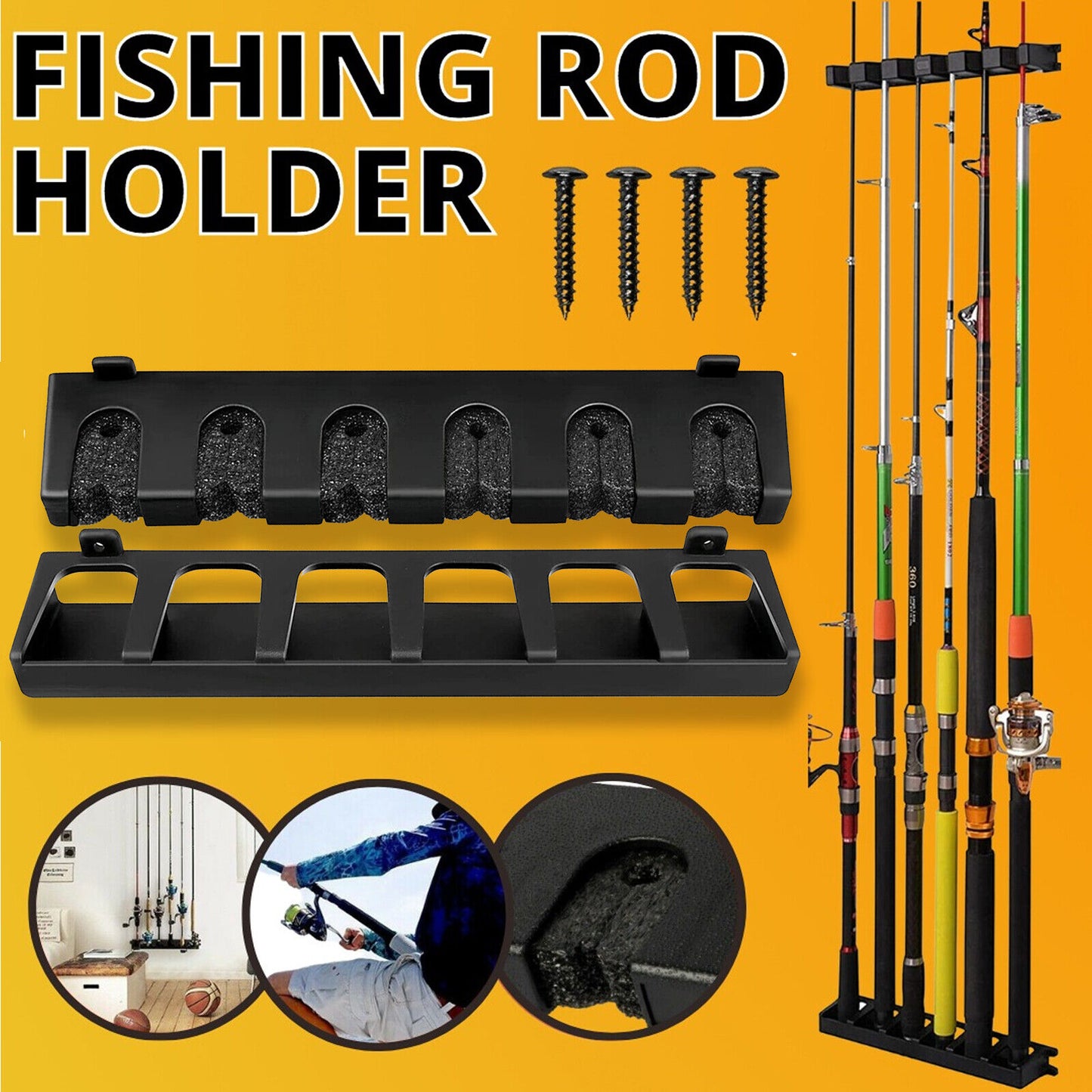 FISHMAK PEAK RR-6 Rod Rack | Vertical Stand Design | Secure & Organized Storage | Essential Gear Series