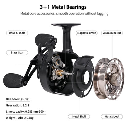 LEOFISHING CNC Ice Fishing Reel