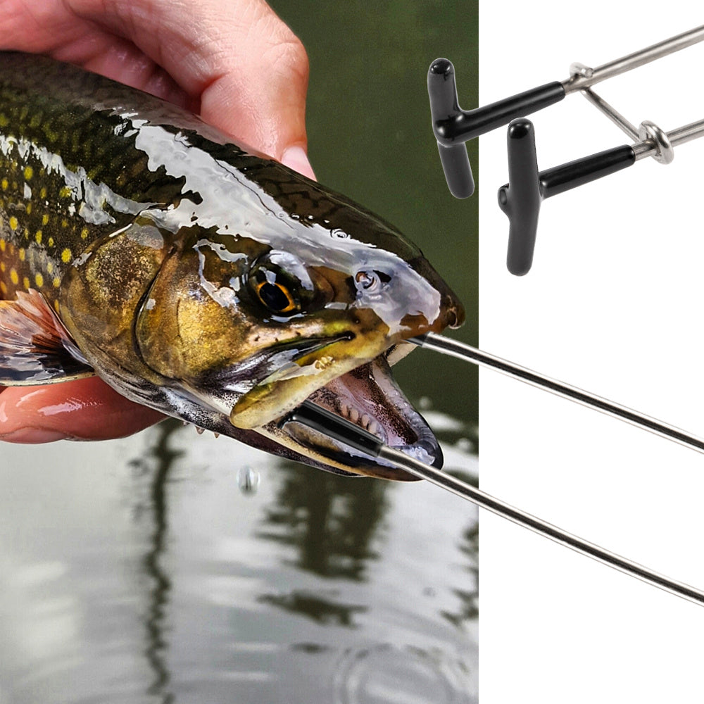 Stainless Steel Black Fish Mouth Opener Frog Taker Accessories Fishing Tackle