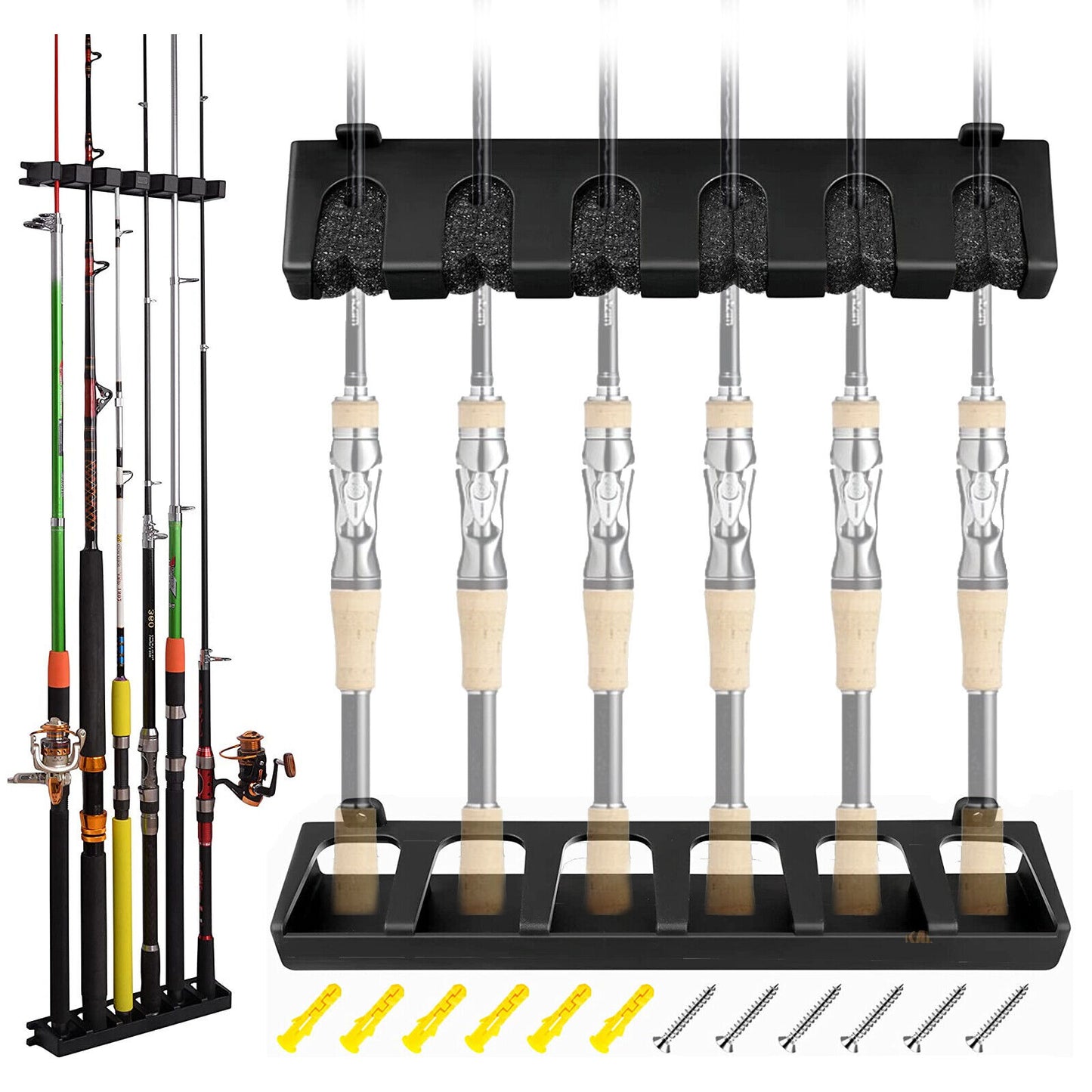 FISHMAK PEAK RR-6 Rod Rack | Vertical Stand Design | Secure & Organized Storage | Essential Gear Series